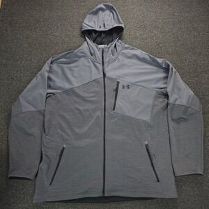 Under Armour ColdGear Jacket Mens 3XL Reactor Full Zip Hoodie Mens Gray Hybrid